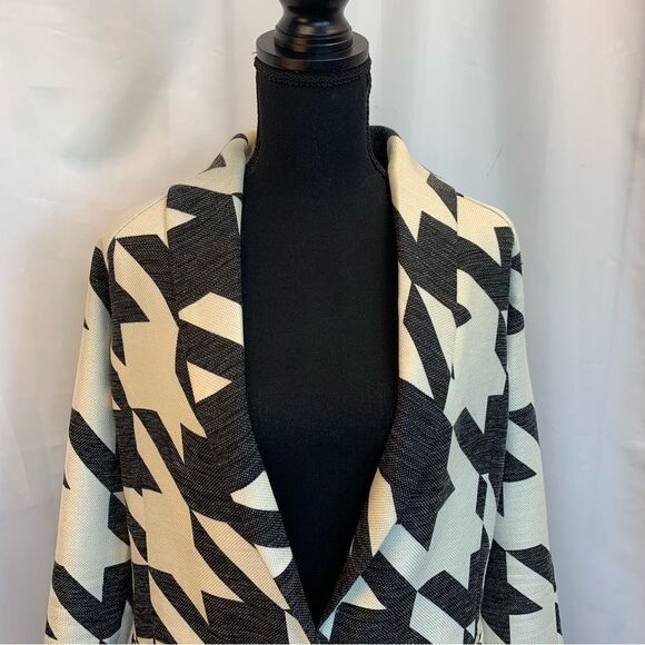 NUMPH black cream Bertha houndstooth geometric print blazer jacket Sz UK 8 NWOT - Picture 6 of 15